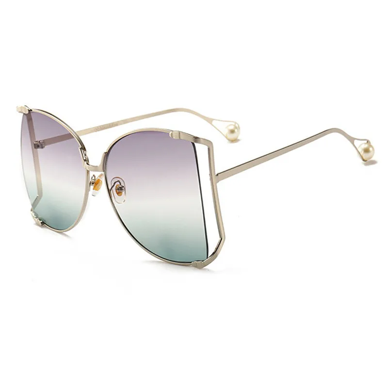 

Солнцезащитные очки женские большого размера, роскошные брендовые солнечные очки с большой металлической оправой, винтажные