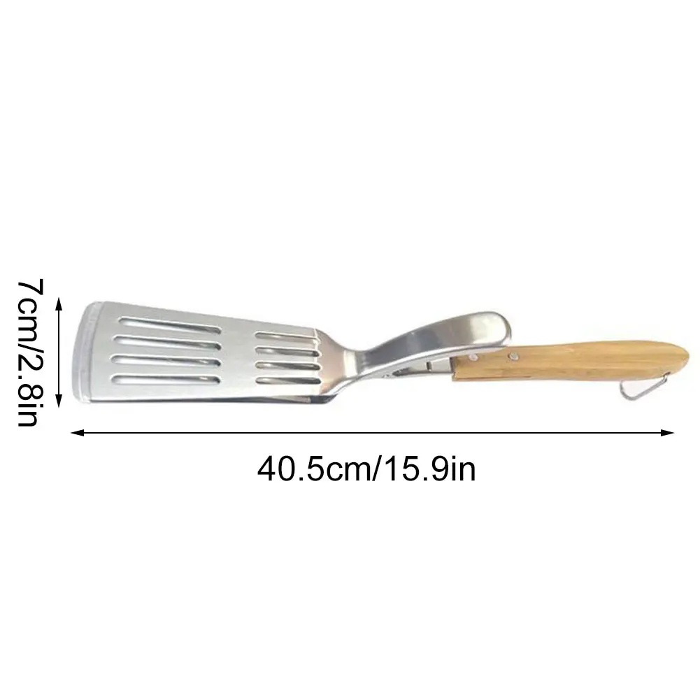 

BBQ Spatula Tongs Grill Stainless Steel BBQ Clip 2 In 1 Kitchen Cooking Turner Clip Grilling Shovel Clamp Multifunction Tool