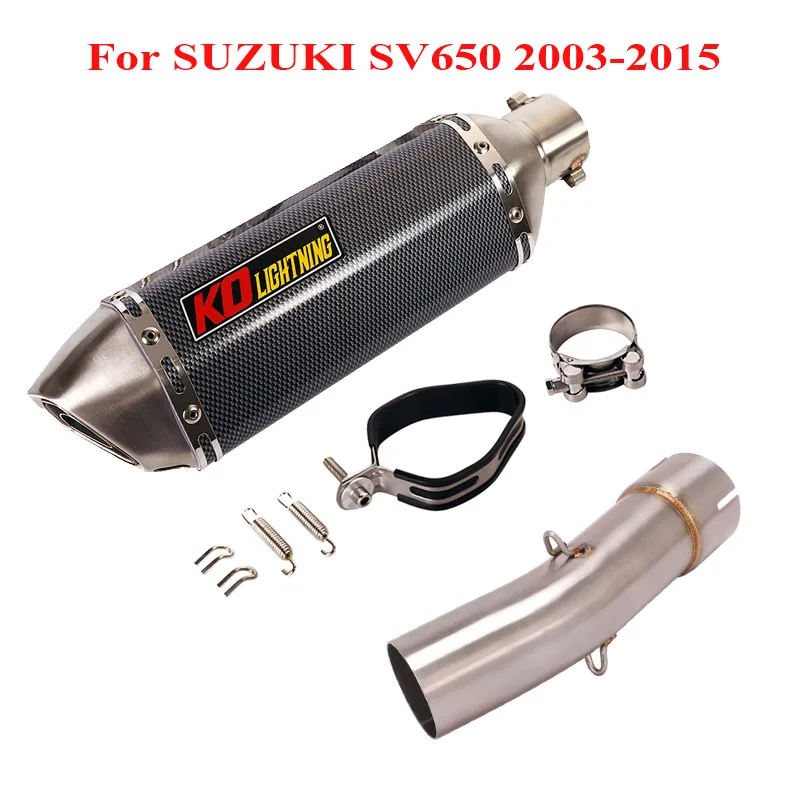 

Motorcycle Exhaust System Mid Pipe Connection Muffler Escape Silencer DB Killer for SUZUKI SV650 2003-2015