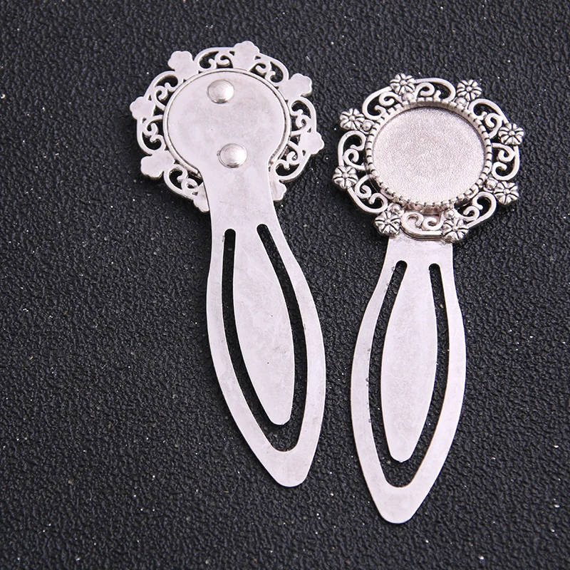 1 шт. Три цвета 18 мм Камея Сталь Полые Цветы закладки Круглый Кабошон Настройки