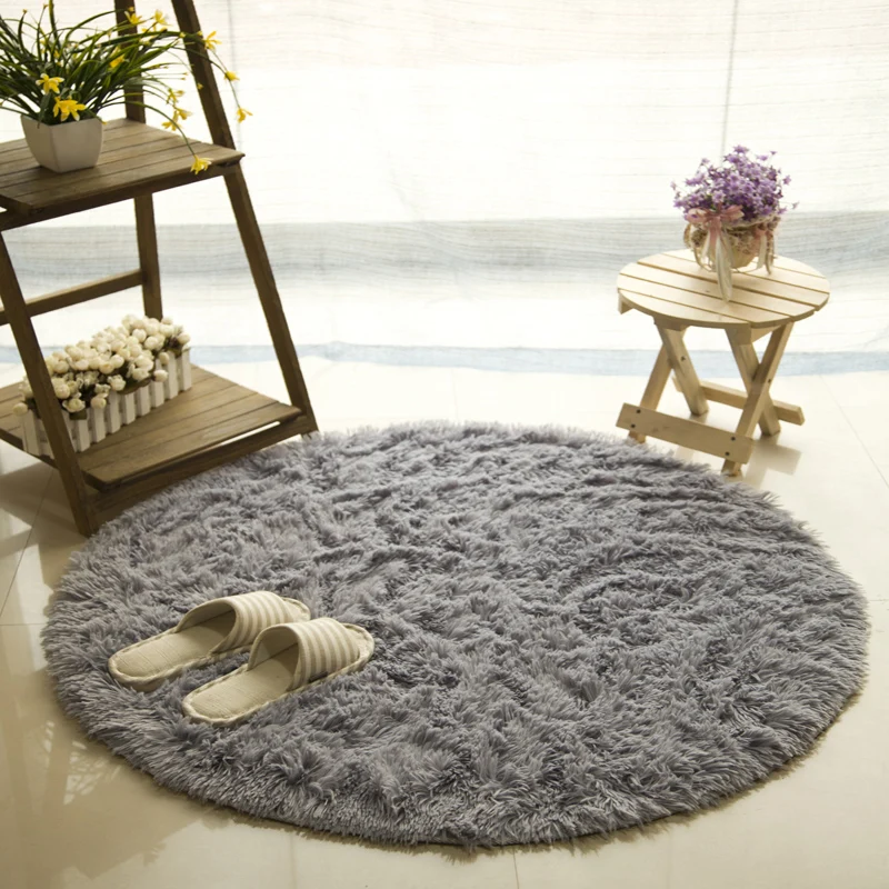 

Household Fluffy Round Rug Carpets for Living Room Kilim Faux Fur Carpet Kids Room Long Plush rugs for bedroom Shaggy Area Rug
