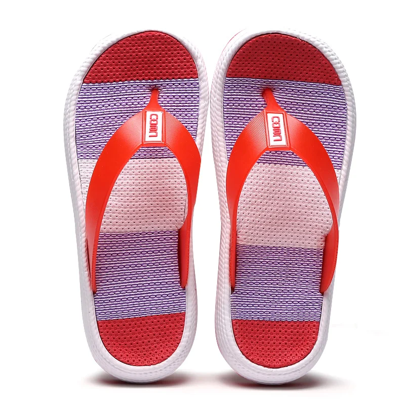 2020 Summer Slippers Women Casual Massage Durable Flip Flops Beach Sandals Female Wedge Striped Lady Shoes Plus Size|Вьетнамки| |