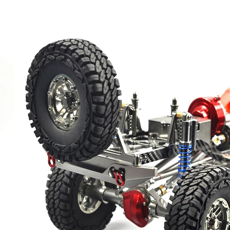 

SCX10 CNC Rear Bumper Bull Bar with Spare Tire Carrier Shackles for Rock Crawler Rc Truck SCX10 II Jeep Wrangler