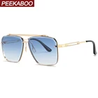 Солнцезащитные очки Peekaboo женские, квадратные, металлические, золотистые, 2021uv400, в полной оправе