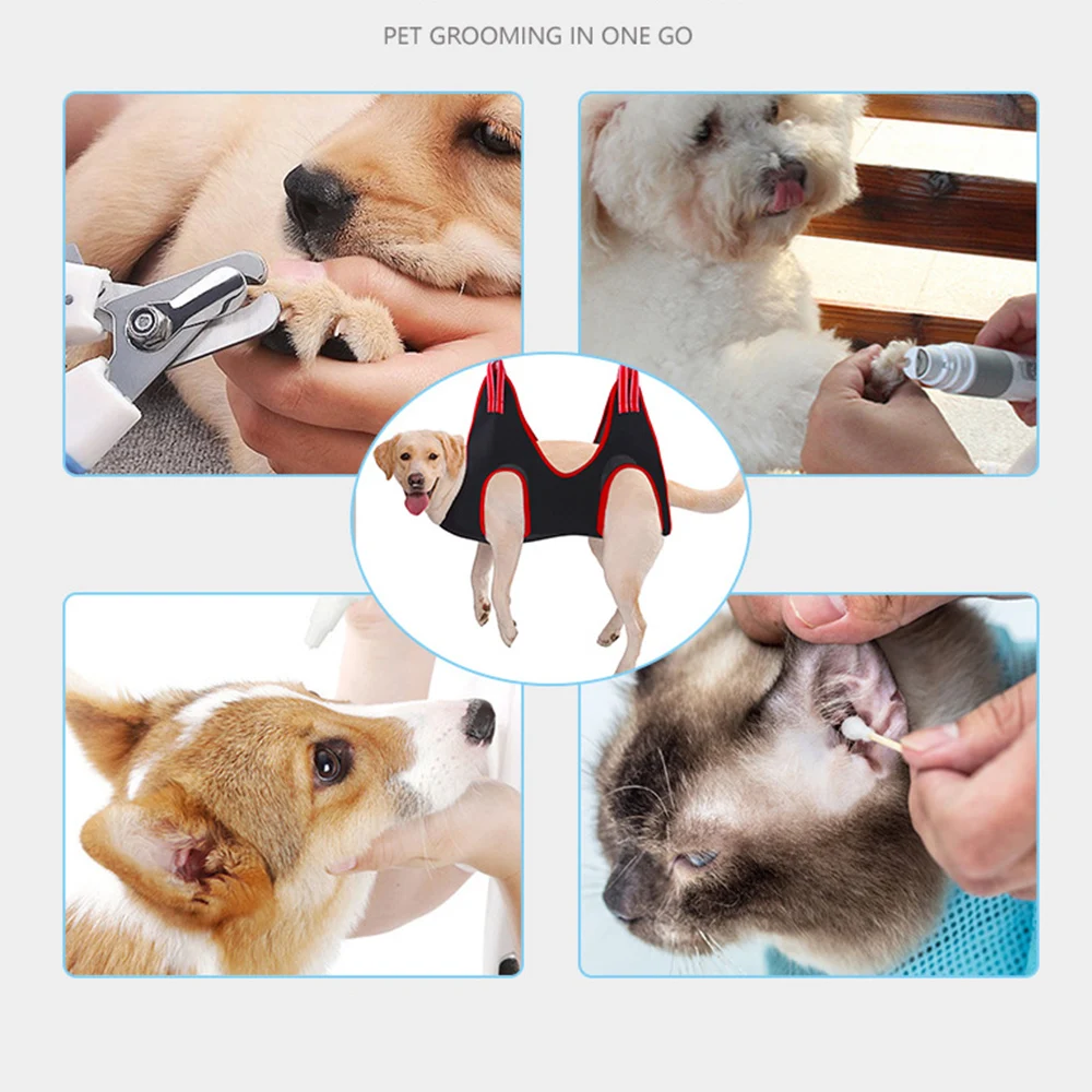 Puppy Dogs Cat Grooming Hammock Harness Dog Hammock Restraint Bag with Nail Clippers/Trimmer Nail File Ear/Eye Care Pet Supplies images - 6