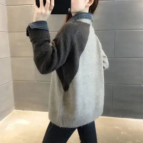 

New sweater and blouse collar, loose for winter