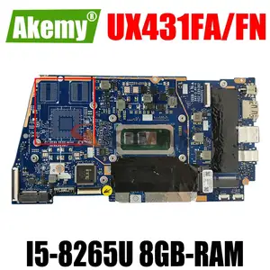 ux431fafn laptop motherboard for asus zenbook 14 ux431fa ux431fn ux431f original mainboard 8gb ram i5 8265u gm free global shipping