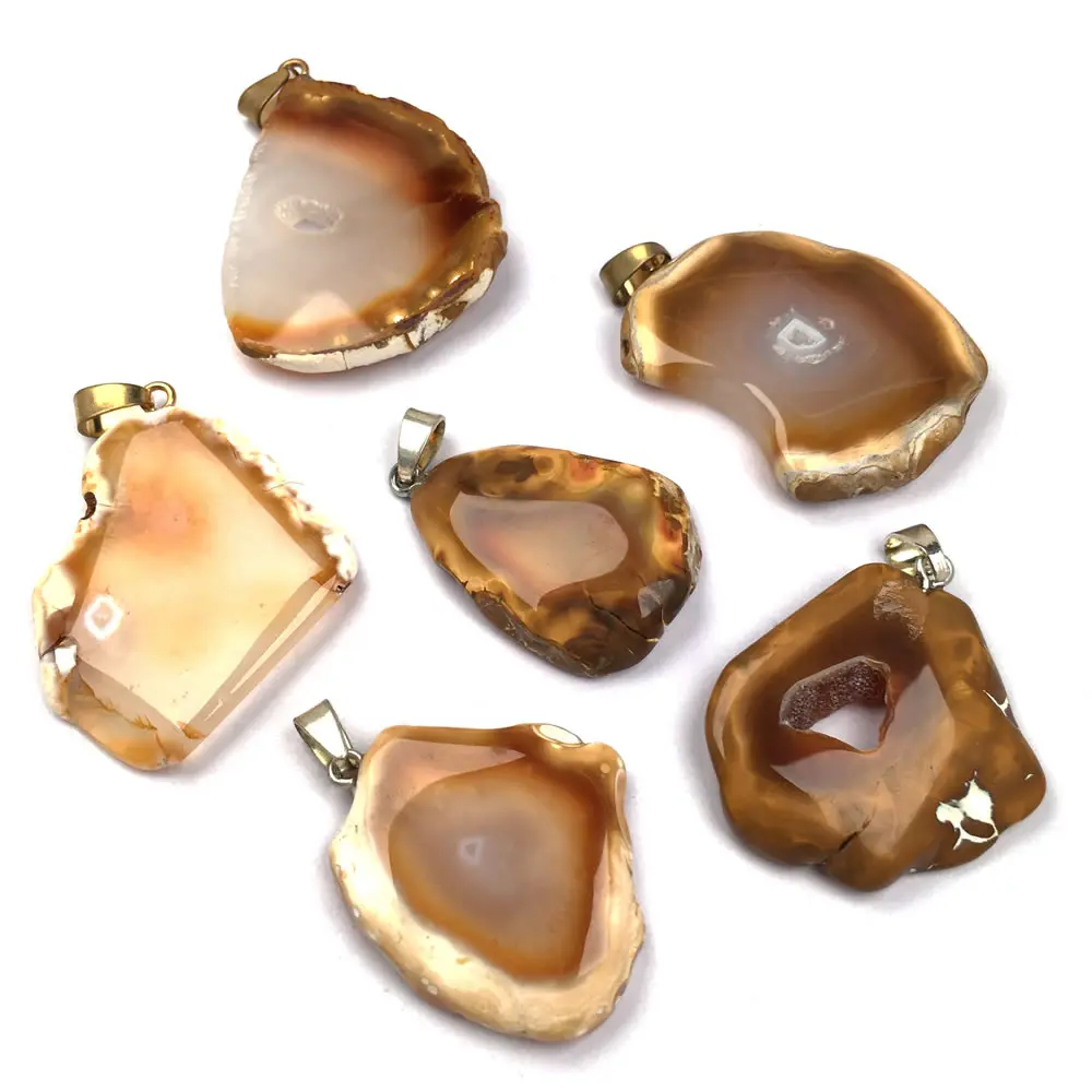 

Natural Stone agates Pendant irregular shape Exquisite Pendants charms for Jewelry making DIY Necklaces Accessories size 30x45mm