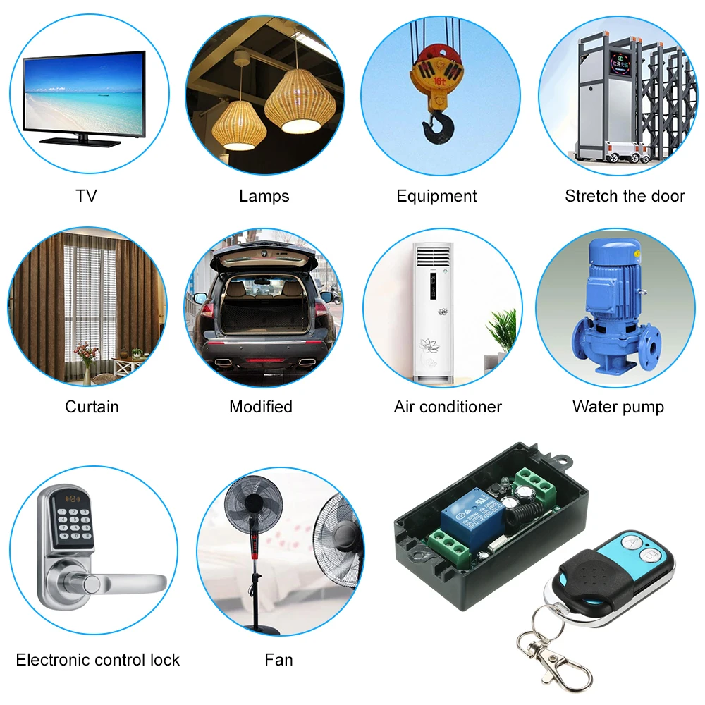 4 беспроводной пульт дистанционного управления Модуль приемника и 2Key RF 433 Mhz