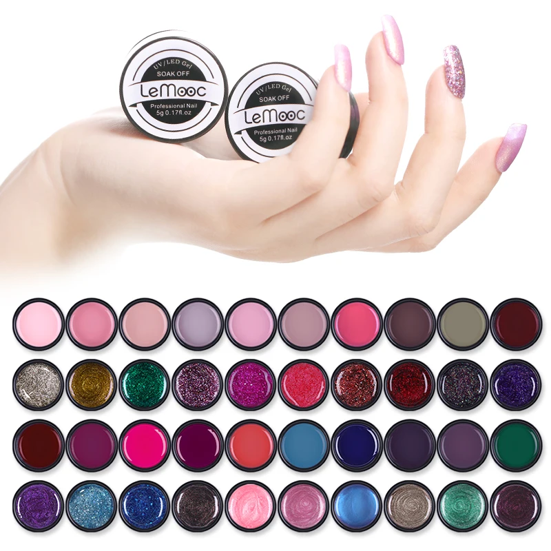 LEMOOC 180 цветов 5 мл гель для ногтей с блестками специальный набор полировки