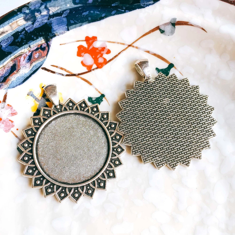 5 шт./лот 30 мм ожерелье с подвеской античный бронзовый серебристый цвет