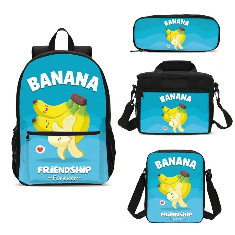 4 шт./компл. портфель школьные сумки для мальчиков и девочек забавные мультяшные