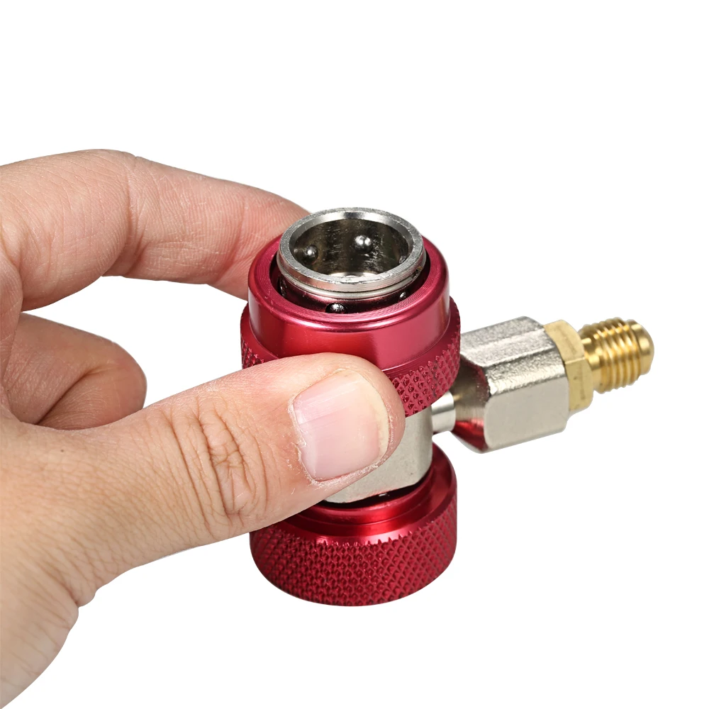 

New 3pcs 1/4 inch Adjustable R134A Quick Couplers Adapters High Low AC Manifold Gauge Hose Conversion Kit with Valve Remover