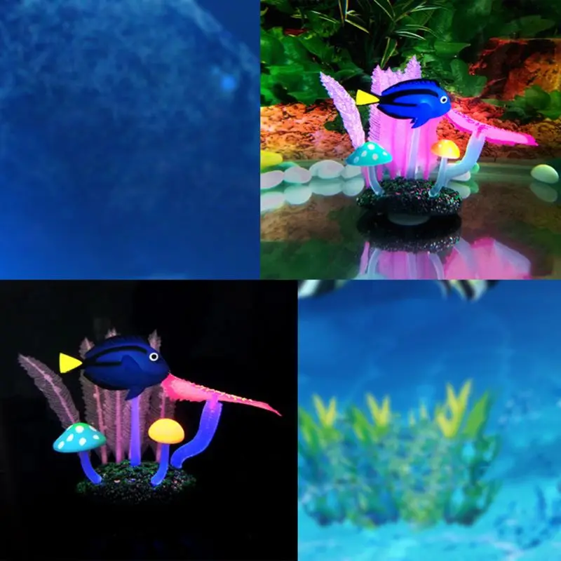 Аквариумный Ландшафтный искусственный подводный светящийся яркий красочный