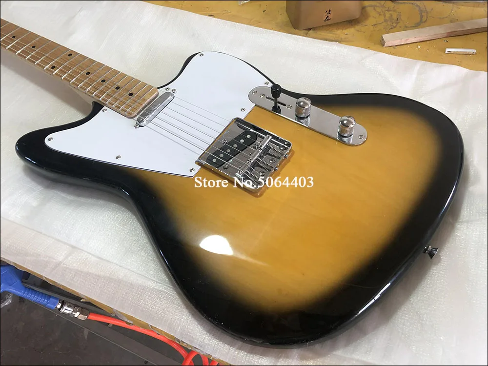 High quality 6 string electric guitar maple neck peach blossom core body back postage | Спорт и развлечения
