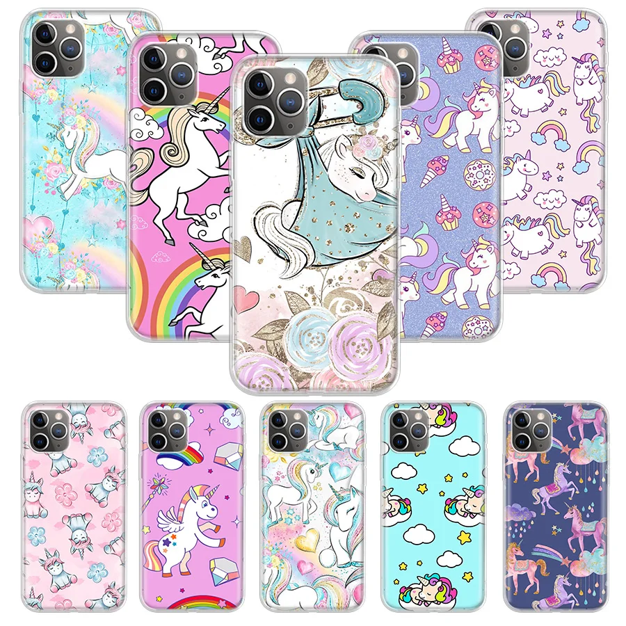 

Cute Baby Unicorn Phone Case For iPhone 11 12 13 Pro Max 13 Mini XR X XS Max 7 8 6 6S Plus Silicone Back Cover Funda Capa