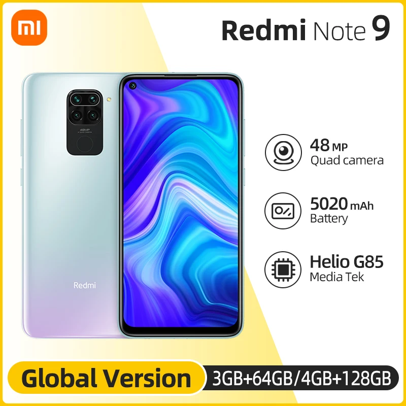 Глобальная версия Xiaomi Redmi Note 9 3 Гб оперативной памяти 64 ГБ/4 128 Смартфон Helio G85 Octa Core 6