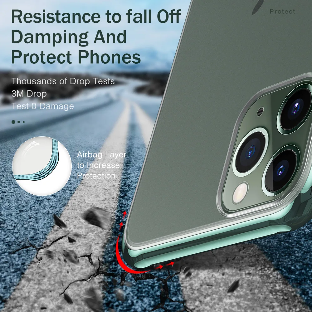 Противоударный чехол для телефона iPhone 11 Pro XR XS X 7 Plus 8 6 6S оболочка матовый