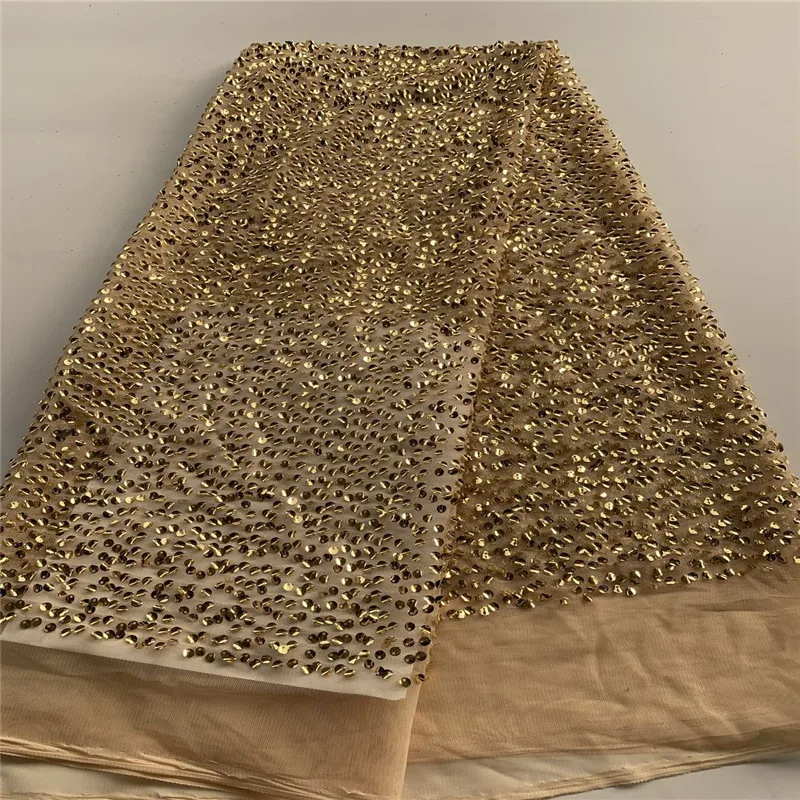 Золотая новейшая африканская французская кружевная ткань с 3d блестками розового