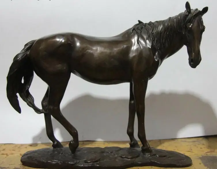 Китайский Королевский дворец фэн шуй медный Бронзовый Лошадь Животное успех