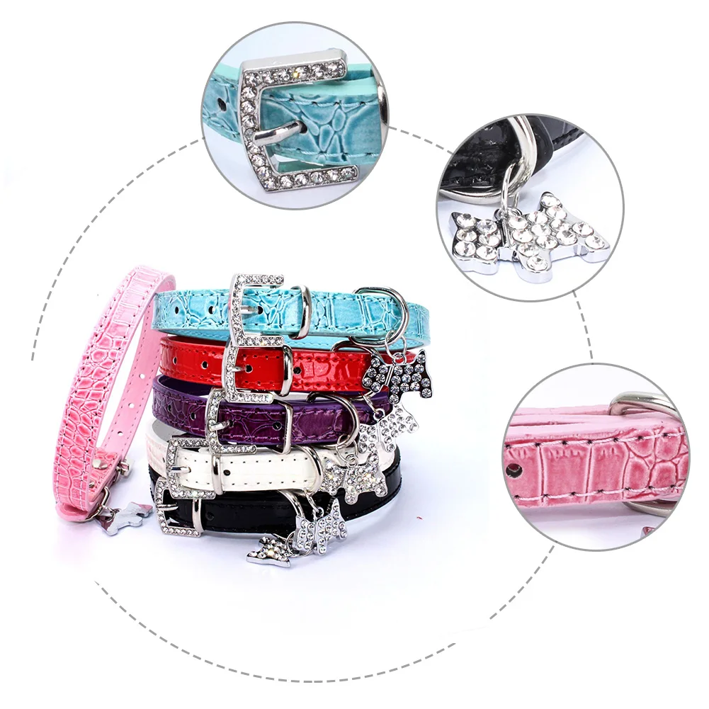 Ошейник Стразы для домашних животных с подвесной биркой ошейники из