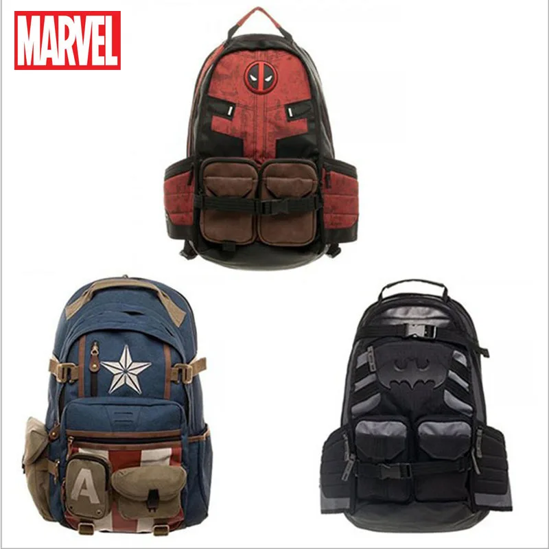 Школьный рюкзак мстители Disney Marvel Дэдпул Холщовый Рюкзак милый мужской