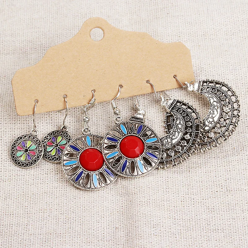 Женские серьги-кисточки LATS Винтажные серьги серебристого цвета в этническом