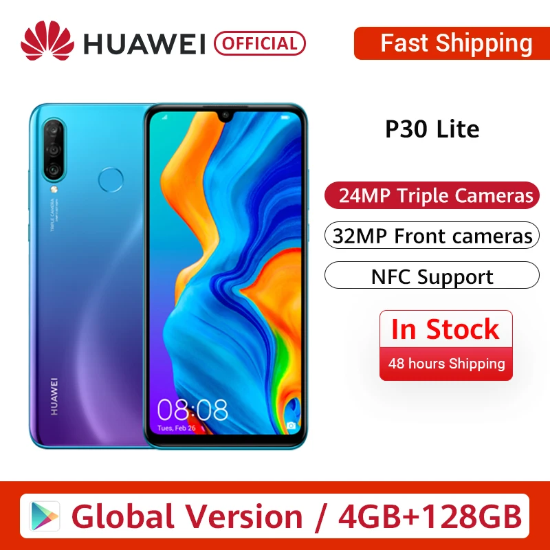 Глобальная версия смартфона HUAWEI P30 Lite оригинальный Nova 4e 4G 128G 6 15 дюйма Android 9 0