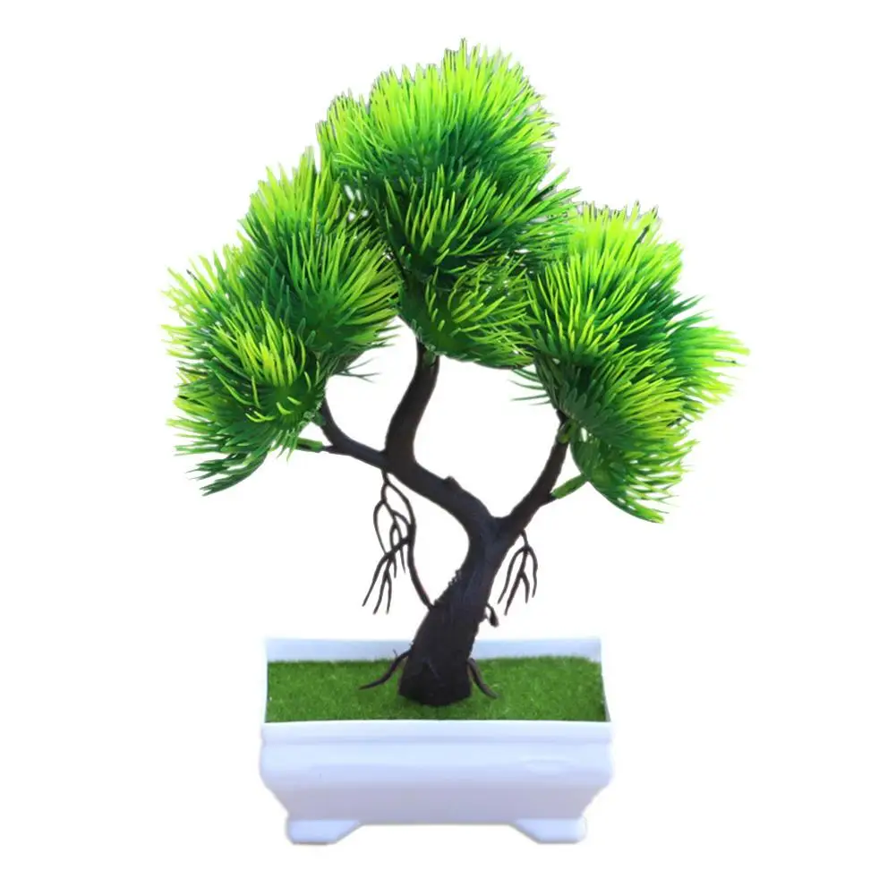 Искусственный Пластик сосна бонсай дерево аквариум орнамент в стиле