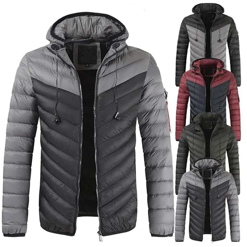 

Male Parka Winter Men Portable Headset Parkas Jacket Casual Men's Jackets Coat Mens Personality Solid Color Parkas