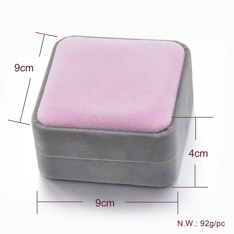 Attrattto розовый и серый Плюшевые коробки для браслетов упаковочная коробка