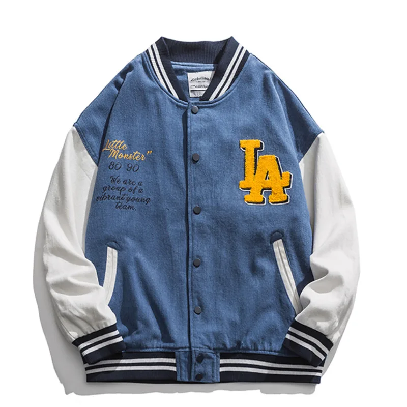 

Embroidery Women Baseball Jacket Men's Coat PU Leather Sleeve Harajuku Bomber Jackets Hip Hop couples loose Varsity Jackets