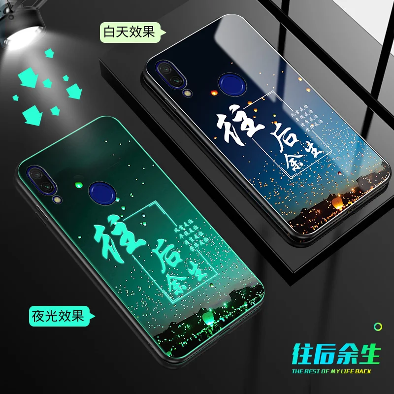 8 SemgCeKen светящийся чехол из закаленного стекла для Xiaomi Redmi Note 7 8 pro 8pro 7s 7pro note7 note8 3d роскошный чехол для телефона - Цвет: 8