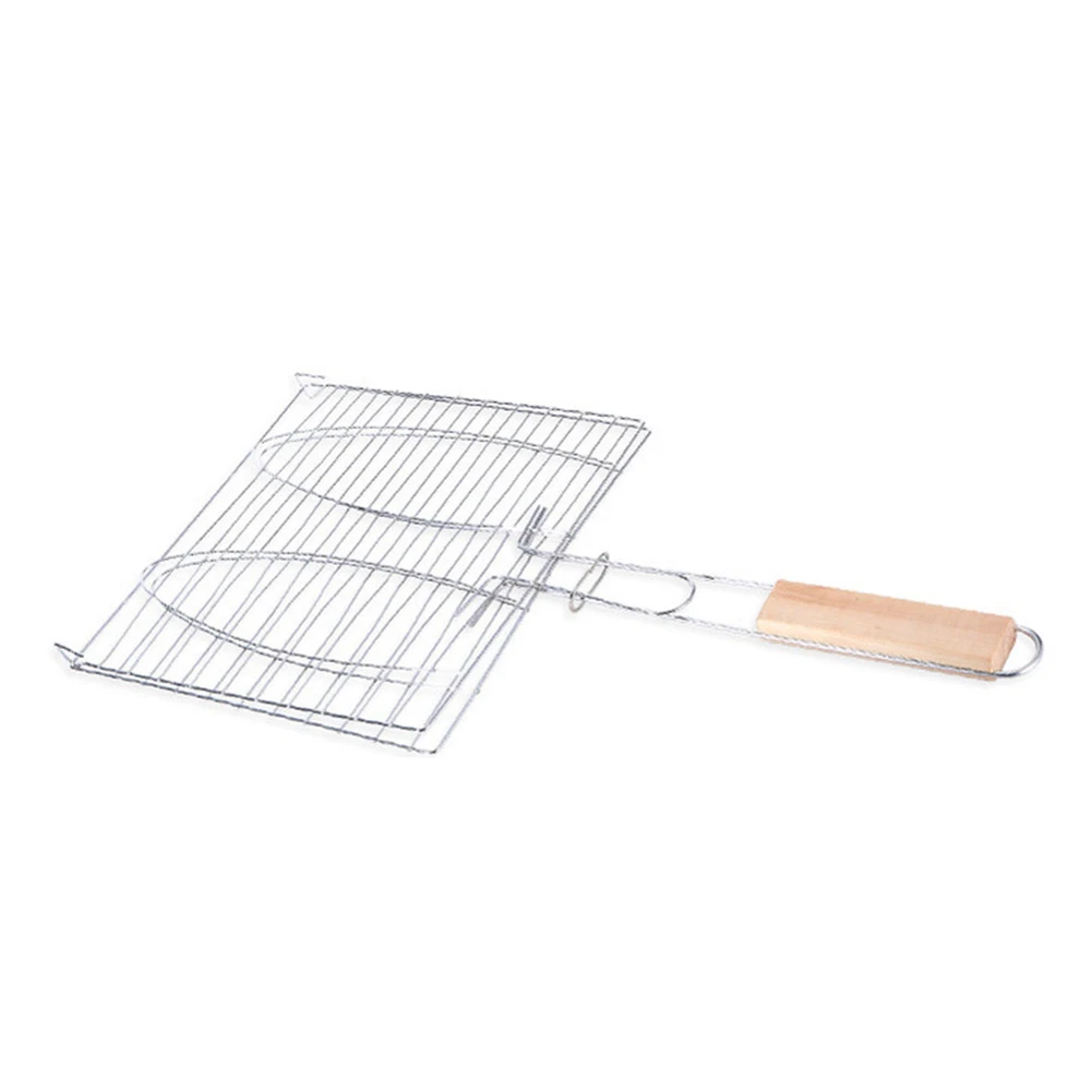 Grill Basket for BBQ Camping Charcoal Grilling Fish Vegetables Silver Steak Shrimp Iron wire Chops | Спорт и развлечения