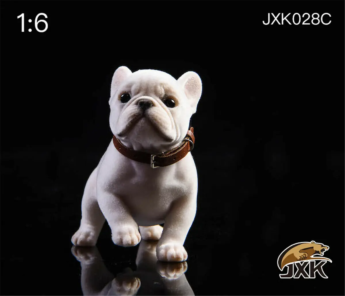 JXK 1/6 Флокированный Французский бульдог собака модель животного коллекционный