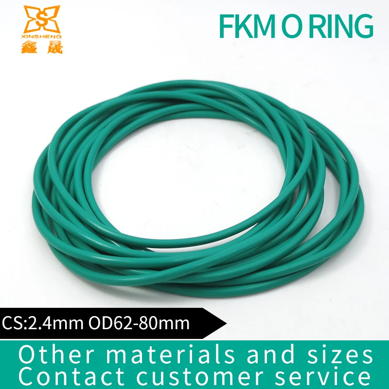 

Rubber Ring Green FKM O rings Seals CS2.4mm OD62/64/65/66/68/70/72/75/78/80mm ORing Seal Gasket Fuel Washer