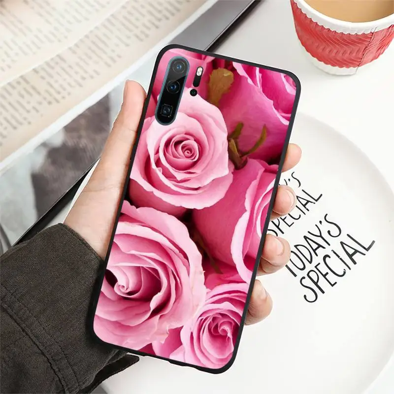 

Pink roses Phone Case For Huawei P40 P20 P30 lite Pro P Smart 2019 Mate 40 20 10 Lite Pro Nova 5t