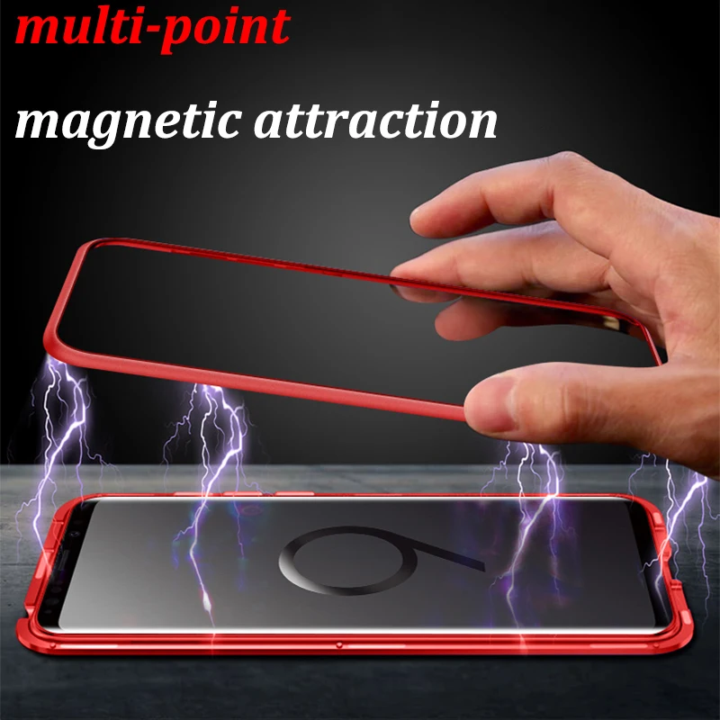 Magnetic Metal Adsorption Case For Samsung Galaxy S8 S9 S10 Plus S10E Note 9 8 S7 Edge M20 M10 A30 A50 A7 A8 A9 J4 J6 2018 |