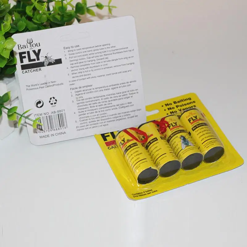 4 рулона липкой летучей бумаги устраняющие мухи насекомые домашний сад ловушка