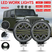12 24v led car work light spotlight 102w waterproof dustproof bright light outdoor night car lighting floodlight