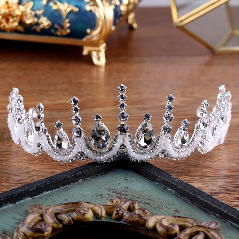 JaneVini 2019 элегантные серебряные стразы Свадебные короны ручной работы повязка на