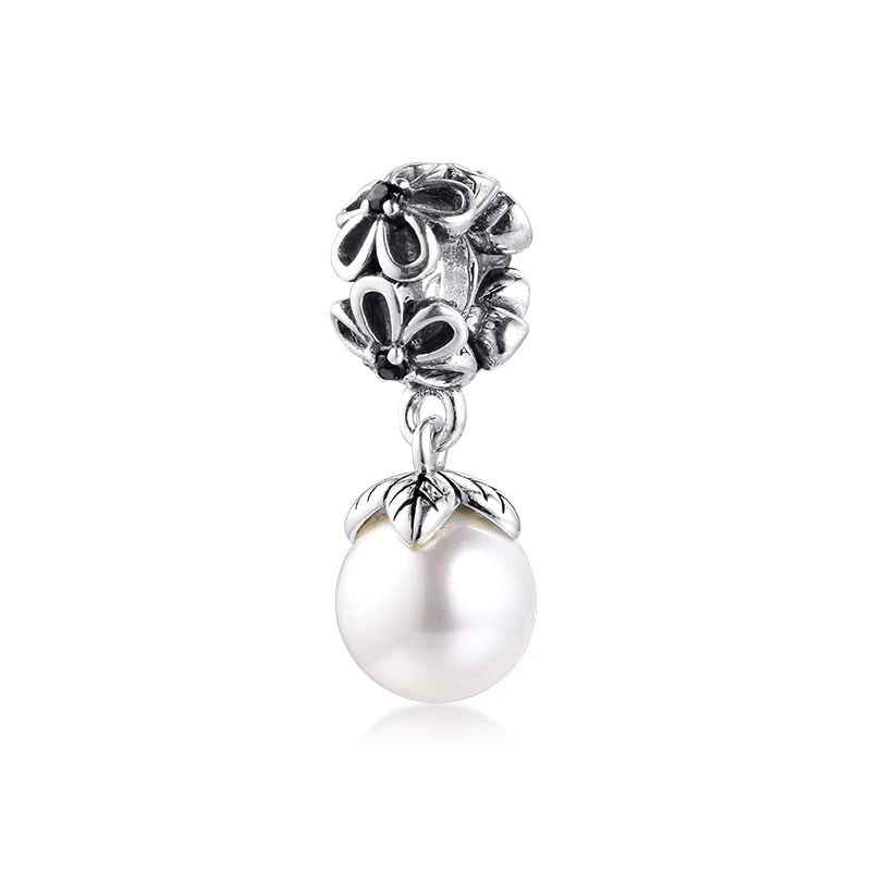 Подвеска с белым жемчугом для браслета Pandora|beads for jewelry making|beads jewelrywhite pearl |