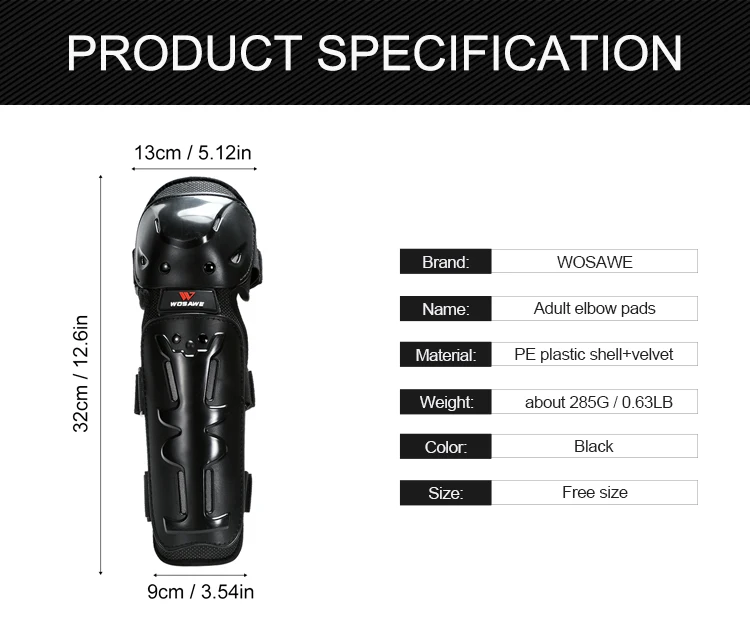 WOSAWE взрослых наколенники для мотоциклистов защита колен мотокросса налокотники