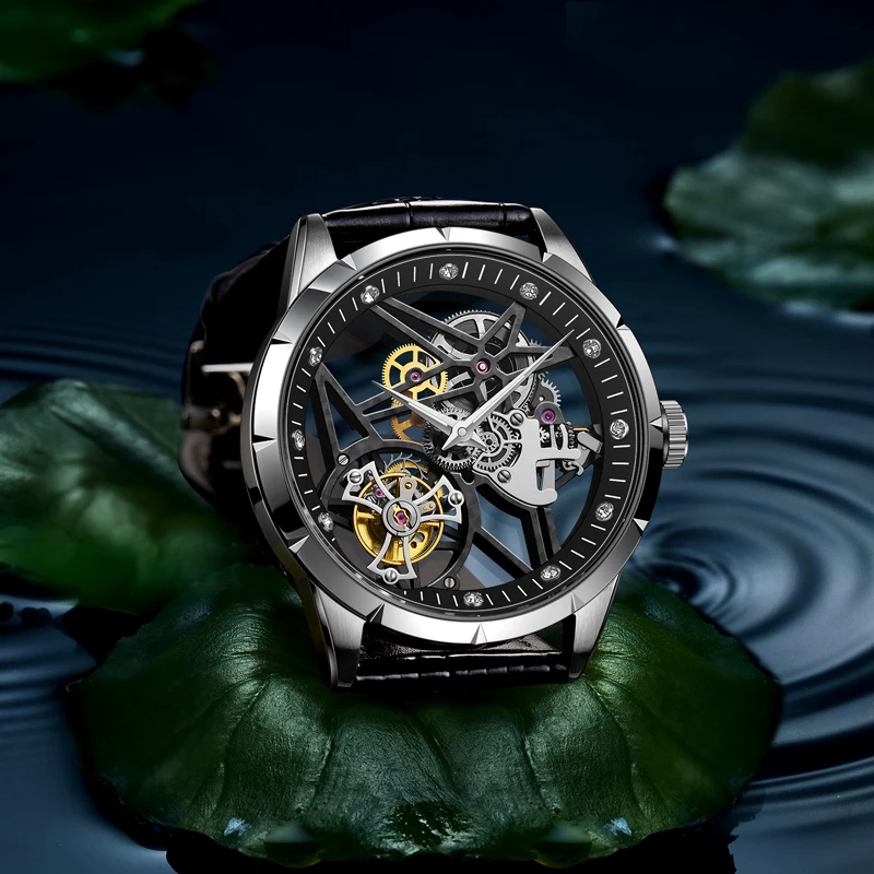 

2020 new tourbillon men watch automatic mechanical luxury brand personality male wristwatch creative retro business gift watches