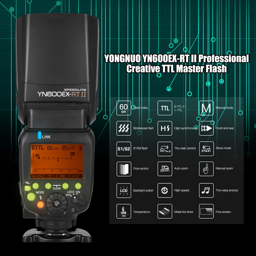 Светодиодная лампа для видеосъемки YONGNUO YN600EX-RT II ttl мастер Вспышка Speedlite для Canon Камера 2,4G Беспроводной 1/8000s HSS GN60 с YN-E3-RT II передатчик