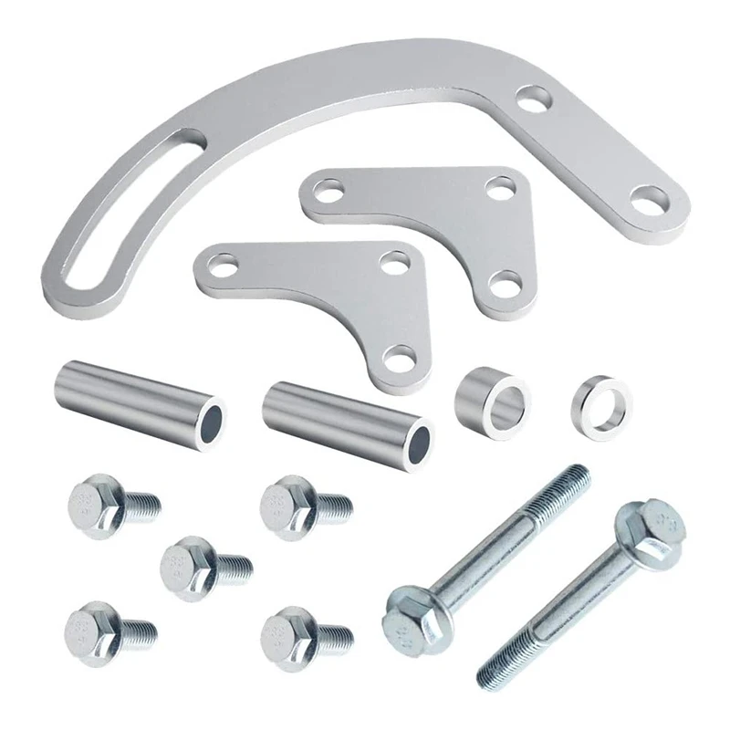 

Power Steering Pump Bracket V-Belt Slotted Adjustable LWP 305 327 383 for Chevy 350 Small Block Long Water Pump 551522