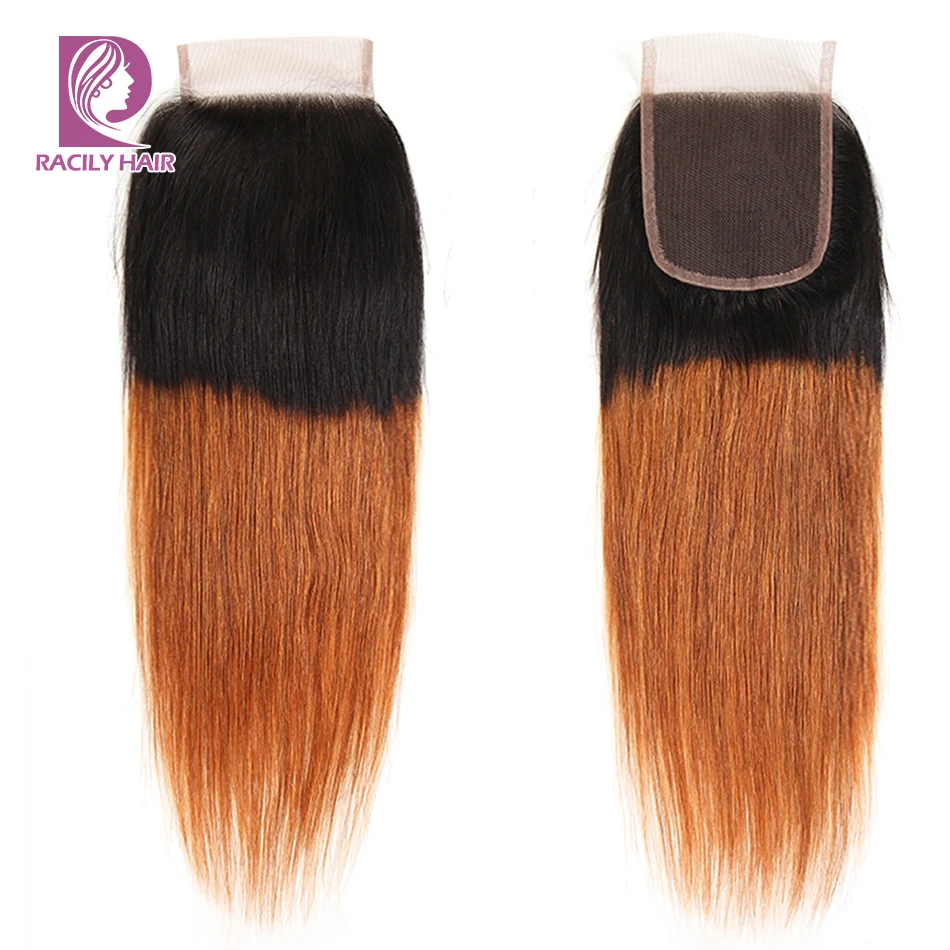 Бразильские прямые волосы Racily 4x4 человеческие на шнуровке натуральный цвет