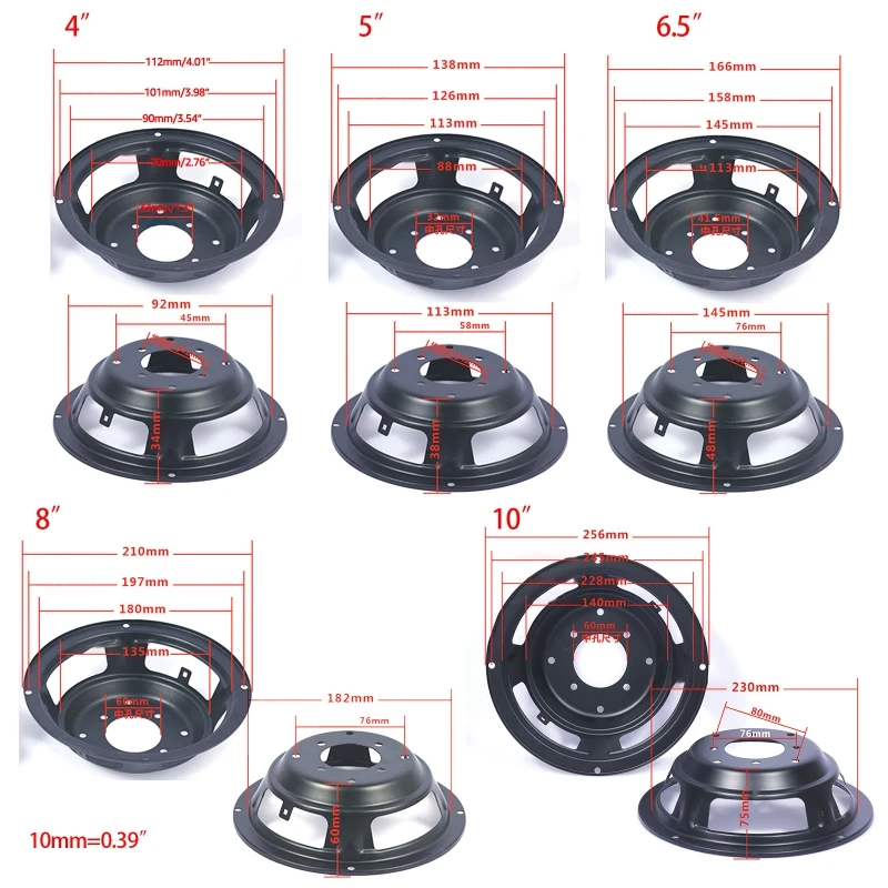 

2 Pcs Durable Subwoofer Holder Frame Woofer Bracket Bass Basin Stand Basket Speaker Repair Accessories 3/4/5/6.5/8/10inch 2pcs