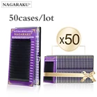 Ресницы Накладные норковые NAGARAKU, индивидуальные ресницы премиум класса, 50 упаковок в наборе, 16 рядов в упаковке, оптом