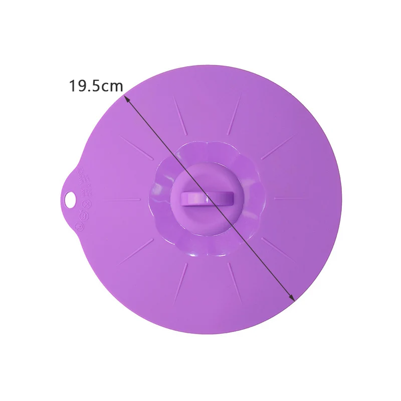 19.5cm Purple Мульти-Функция силиконовый выкипает крышкой разлива сохранение посуда набор посуды стеклянная крышка печи сейф с вместо того, чтобы Пластик Обёрточная бумага Пособия по кулинарии инструменты - Цвет: 19.5cm Purple